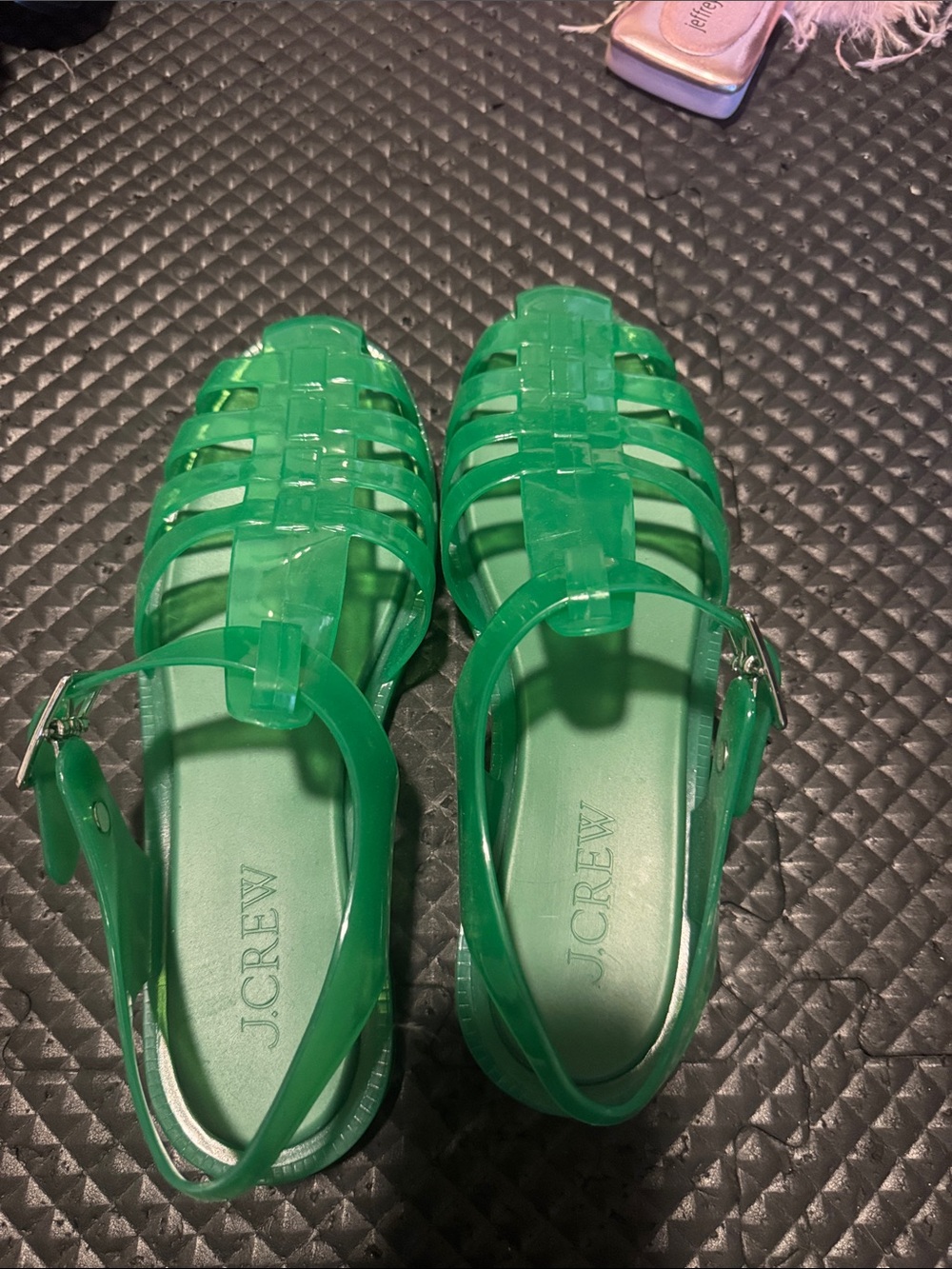 J. Crew Green Jelly Strappy Slingback Sandals